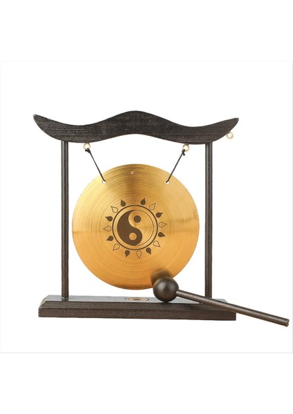 Mini Masaüstü Gong Masa Rüzgar Çamlağı Perküsyon Enstrüman Zil Gongs Ev Dekoru Ev-Kulübesi Hediye-D (Yurt Dışından)