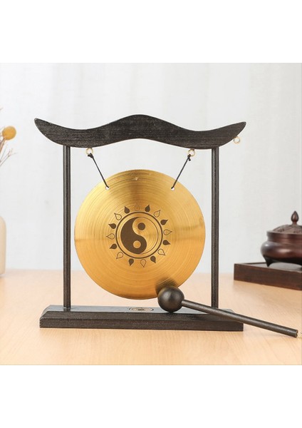 Mini Masaüstü Gong Masa Rüzgar Çamlağı Perküsyon Enstrüman Zil Gongs Ev Dekoru Ev-Kulübesi Hediye-D (Yurt Dışından) fırsatları
