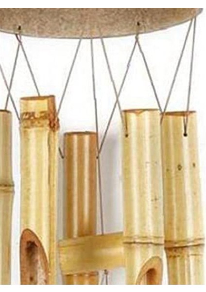 1pcs Bambu Rüzgar Zil Açık Renk Beş Tüp Doğal Hindistan Cevizi Kabuğu Ahşap Bahçe ve Ev Asma Kapı Dekorasyonu (Yurt Dışından) fiyatları