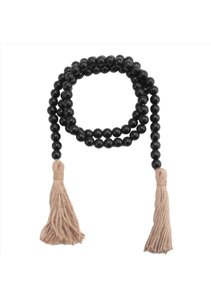 Ahşap Boncuk Çelenk Çiftlik Evi Dekor Ahşap Boncuklar Püskül Boho Duvar Rustik Ev Sehpa Dekoru Boncuklar (Yurt Dışından)