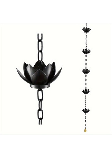 Yağmur Zinciri, Lotus Yağmur Catcher Zinciri Dışarıdaki Oluklar Için, Yağmur Zinciri Fincanları Oluk Düşüşünün Yerini Almak Için, Suyu Yönlendirmek Için (Yurt Dışından)