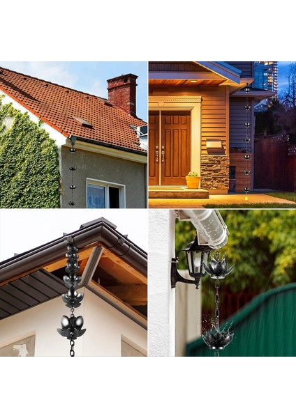 Yağmur Zinciri, Lotus Yağmur Catcher Zinciri Dışarıdaki Oluklar Için, Yağmur Zinciri Fincanları Oluk Düşüşünün Yerini Almak Için, Suyu Yönlendirmek Için (Yurt Dışından) fırsatları