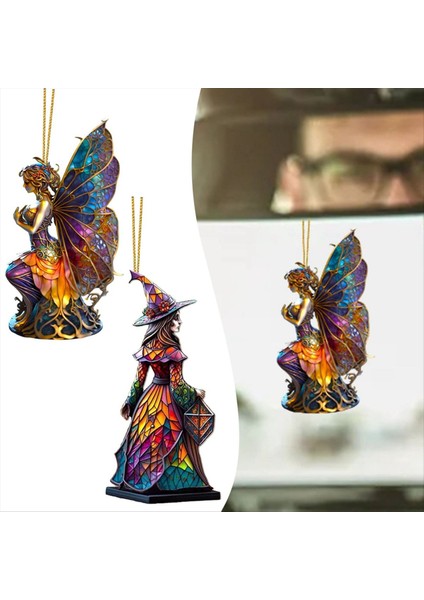 Renkli Peri Kolye Peri Peri Boyalı Stil Kolye Dikiz Ayna Kolye Araba Iç Kolye Hediyesi Noel -Ekorasyon (Yurt Dışından) fiyatları