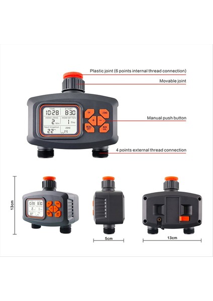 2 Yollu Su Zamanlayıcı LCD Ekran Zamanlayıcı Su Geçirmez IP65 Ev Bahçesi Sulama Yağışı Zamanlayıcısı Otomatik Kontrolör Sistemi (Yurt Dışından) fiyatları