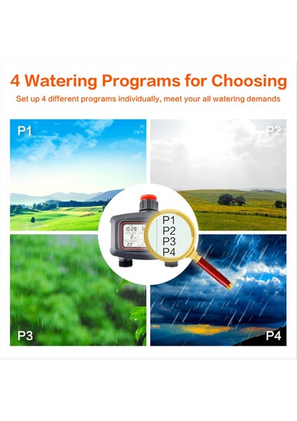 2 Yollu Su Zamanlayıcı LCD Ekran Zamanlayıcı Su Geçirmez IP65 Ev Bahçesi Sulama Yağışı Zamanlayıcısı Otomatik Kontrolör Sistemi (Yurt Dışından) fırsatları
