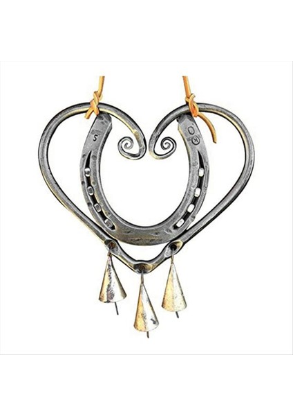 Şanslı Aşk Rüzgar Çarşısı Çelik Tırnaklar, At Nalı Retro Rüzgar Zil, Kalp Şeklinde Rüzgar Bahçe, Veranda (Yurt Dışından)