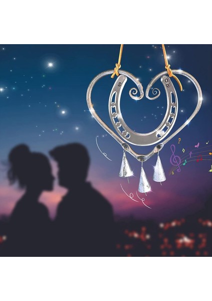 Şanslı Aşk Rüzgar Çarşısı Çelik Tırnaklar, At Nalı Retro Rüzgar Zil, Kalp Şeklinde Rüzgar Bahçe, Veranda (Yurt Dışından) indirimleri