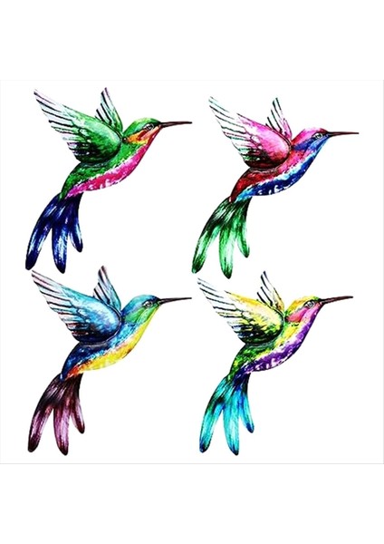 4 Paket Metal Kuş Duvar Sanat Dekoru, Metal Kuşlar Heykel, Dış Hava, Veranda, Bahçe Çit, Arka Bahçe Dekoru (Yurt Dışından)