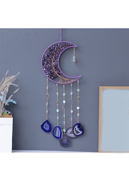 Doğal Değerli Taş Duvar Süsleri Iyileştirici Kristal Taş Taş Rüya Yakalayıcı Yatak Odası Bahçe Ev Dekorasyon (Yurt Dışından) indirimleri