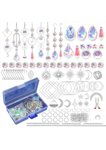 200 Adet Kristal Suncatcher, Kristalli Güneş Yakalayıcılar, Yetişkinler Için Zanaat Kitleri, Gökkuşağı Üreticisi, Prizma, Kolye Gümüş (Yurt Dışından)