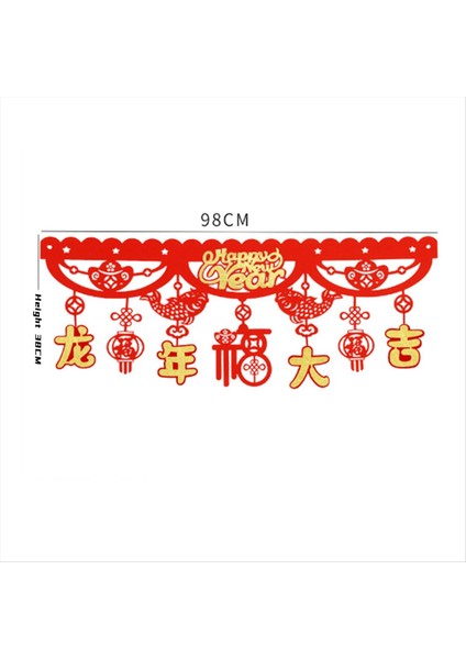 Kırmızı Çin Yeni Yıl Bayrağı 2024 Ejderha Bahar Festivali Çin Kutlamak Için Şanslı Evi Dekore Etti (Yurt Dışından) indirimleri