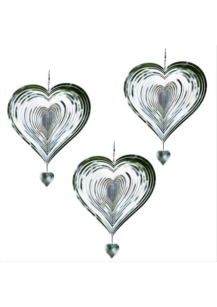 3D Kalp Şeklinde Rüzgar Turner, Avlu ve Bahçeler Için Gümüş Kalp Şeklinde Rüzgar Turner, Asma Rüzgar Turner (Yurt Dışından)