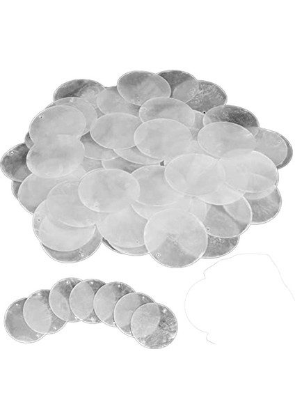 120 Pc Yuvarlak Doğal Kabuklar Capiz Deniz Kabukları 2 Delikli Işçilik Için 2 Inç Istiridye Kabukları Deniz Kabuğu Diskleri (Yurt Dışından)