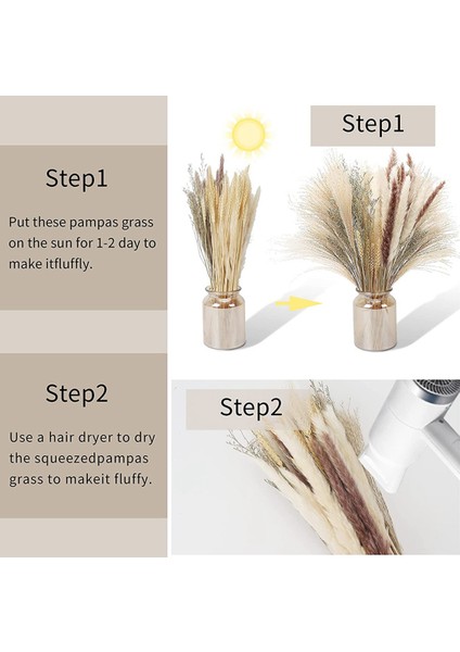 70 Pcs Doğal Pampas Çim Dekor, 17 Inç Kurutulmuş Pampas Çim Dekor- 5 Renkli Pampus Çim Bitkileri Çiçek Için (Yurt Dışından) modelleri