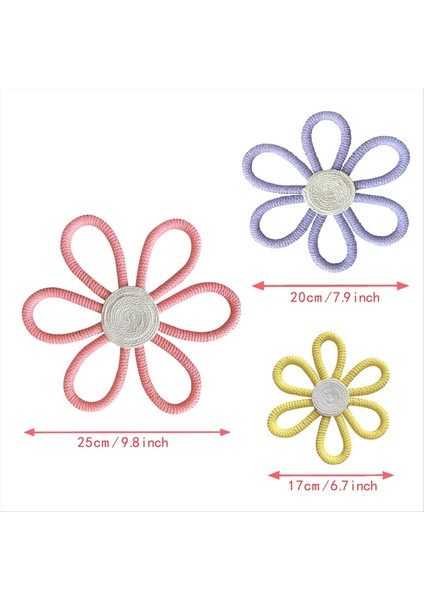 Boho Dekor Papatya Çiçek Dokuma Makro Duvar Asma Halat El Yapımı Dokuma Duvar Süsleme Kız Odası Çiçek Asma Kolye A (Yurt Dışından) fiyatları