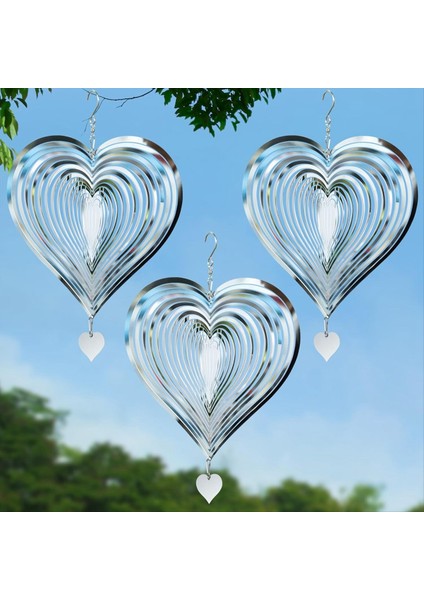 3D Kalp Şeklinde Rüzgar Turner, Avlu ve Bahçeler Için Gümüş Kalp Şeklinde Rüzgar Turner, Asma Rüzgar Turner (Yurt Dışından) fiyatları