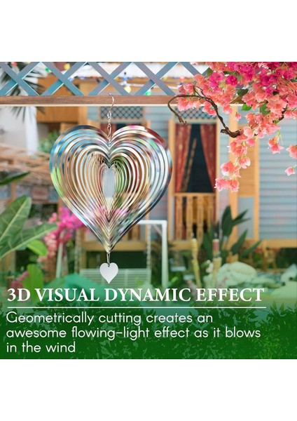 3D Kalp Şeklinde Rüzgar Turner, Avlu ve Bahçeler Için Gümüş Kalp Şeklinde Rüzgar Turner, Asma Rüzgar Turner (Yurt Dışından) indirimleri