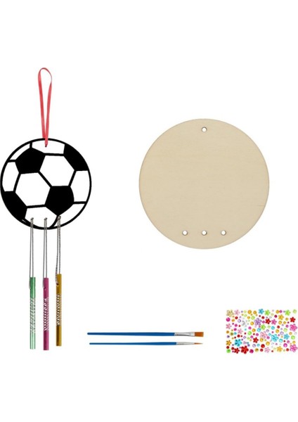 Çocuk Rüzgar Zil Süsleri Dıy Boyalı Doğum Günü Partisi Sanat Aktivitesi Dekorasyon Kolye, Daire Seti (Yurt Dışından)