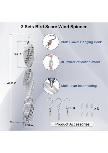 3 Adet Kuş Korkutucu Diskler Son Derece Yansıtıcı Çift Taraflı Kuş Yansıtıcılar Işıltılı Rüzgar Spinner Açık Metal Bahçe Dekor (Yurt Dışından) fırsatları