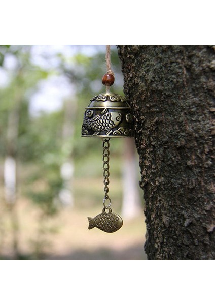 Vintage oyulmuş rüzgar çanları avlu bahçe dekoratif rüzgar çanları açık kolye tapınak süsleri balık desen (Yurt Dışından) indirimleri