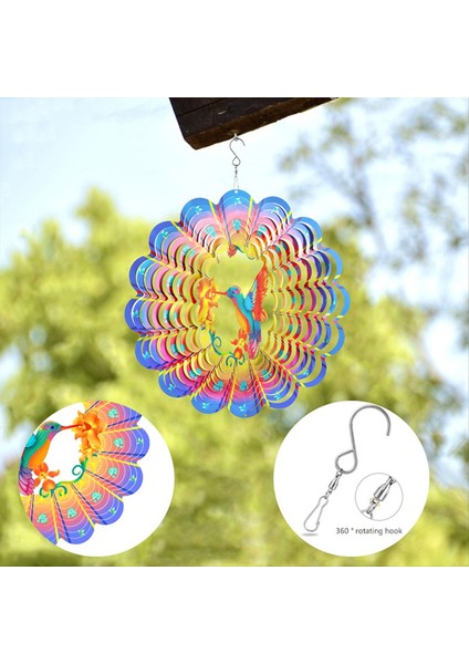 12 Inç Kuş Rüzgar Spinner Metal 3D Dönen Rüzgar Sandalyeleri Lüks Sanat Bahçesi Asılı Açık Dekorasyon (Yurt Dışından) fırsatları