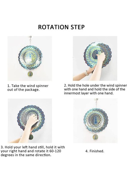 Peacocks Rüzgar Spinner 3D Paslanmaz Çelik Asma Whirligigs Bahçe ve Bahçe Için Rüzgar Iplikçileri, Kapalı Açık Dekor (Yurt Dışından) fiyatları