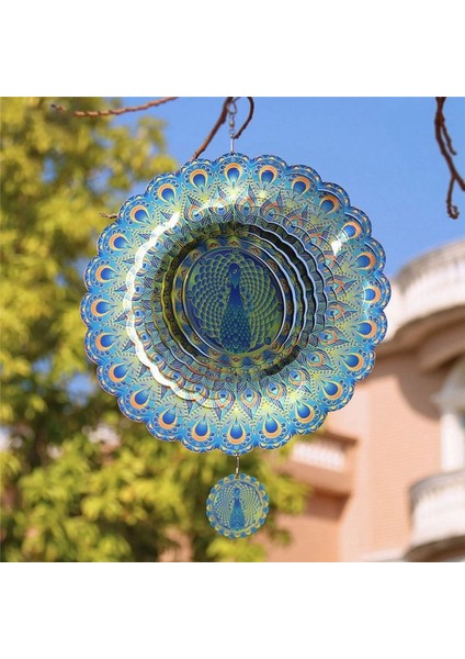 Peacocks Rüzgar Spinner 3D Paslanmaz Çelik Asma Whirligigs Bahçe ve Bahçe Için Rüzgar Iplikçileri, Kapalı Açık Dekor (Yurt Dışından) modelleri