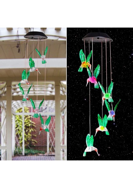 LED Güneş Sinek Kuşu Rüzgar Çanları Anneler Günü Doğum Günü Kadınlar Büyükanne En Iyi Hediyeler Kapalı Açık Dekor Yard Dekorasyonları (Yurt Dışından) indirimleri