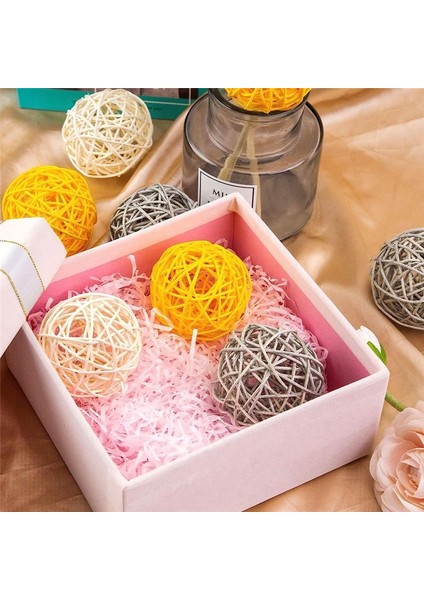 Kase Merkez Parçası Için Dekoratif Toplar, 16PCS Büyük Rattan Topları 2.8 Inç Sarı Hasır Toplar Dekoratif Dal Küreleri Küreler (Yurt Dışından) fırsatları
