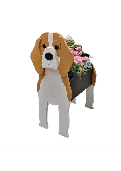 Çizgi Film Evcil Köpek Flowerpot Monte Edilebilir Köpek Saksı Pot Evcil Köpek Irkları Bahçe Potu Diy Çiçek Ekici Ev Dekor Süs, Bir (Yurt Dışından)