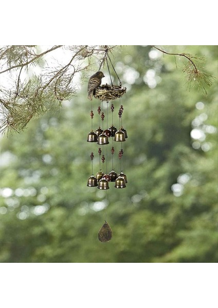 2pcs Kuş Yuvası Rüzgar Çanları, Bahçe, Bahçe, Veranda ve Ev Dekorasyonu Için 12 Adet Bronz Çan ile Rüzgar Çanları (Yurt Dışından) modelleri