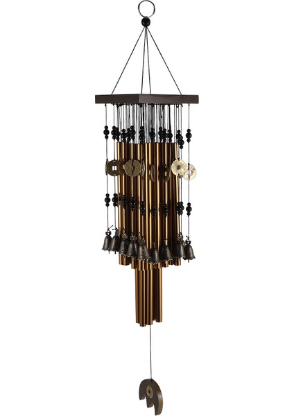 Açık Içi Metal Tüp Rüzgar Zil Bakır Çan ile Bahçe Veranda Bahçesi Teras Dekorasyonu 80CM Için (Yurt Dışından)