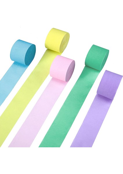 10 Rulo Pastel Gökkuşağı Krep Kağıt Salelleri Doğum Günü Partisi Dolap Dekorasyon Kağıdı Düğün Festivali Süs Malzemeleri (Yurt Dışından)