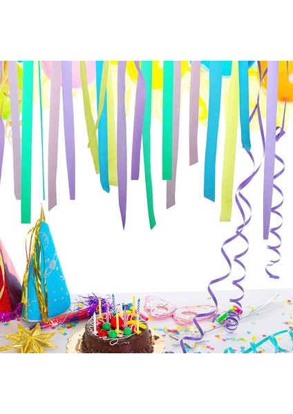 10 Rulo Pastel Gökkuşağı Krep Kağıt Salelleri Doğum Günü Partisi Dolap Dekorasyon Kağıdı Düğün Festivali Süs Malzemeleri (Yurt Dışından) fırsatları