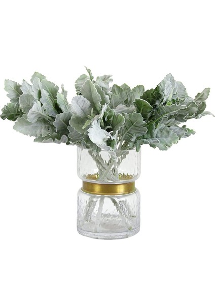 10 Adet Yapay Floked Kuzular Kulak Yaprakları Tozlu Miller Gövdeleri Floked Meşe Yapraklar Kuzu&#39;nun Kulak Yaprağı Ev Düğün (Yurt Dışından) fırsatları