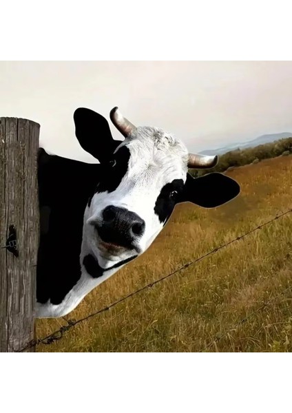 Demir Inek Yard Sanat Sevimli Göze Çekiş Sığır Bahçesi Dekor Dekoratif Metal Sanat Peeping Sığır Çiftlik Evi Hayvan Çit Sanat Dekoru (Yurt Dışından) fiyatları