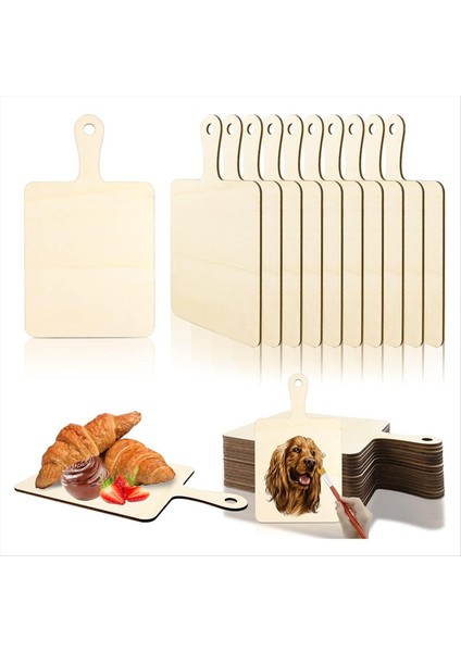 Kırp ile Bitmemiş Ahşap Kesme Tahtası Zanaat, Zanaat Diy Noel Ev Mutfak Yemek Dekor (9.4 Inç x 5.5 Inç) (Yurt Dışından)