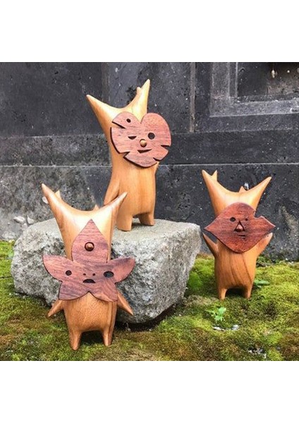 Korogu Ailesi Ahşap Tahıl El Sanatları Dekorasyonu Yeni Komik Ifade Reçine Malzeme Oyma Ev Dekor-C (Yurt Dışından) modelleri