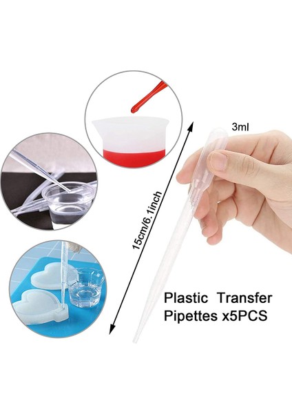 Epoksi Reçine Için Silikon Ölçüm Bardağı, Yeniden Kullanılabilir Karıştırma Bardakları Sürahi Reçine Döküm Kabı Reçine Için Karıştırma Çubukları ile Döküm Kabı (Yurt Dışından) modelleri