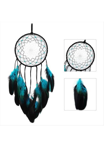 1pcs Dreamcatcher Tüylü Mavi Ağaç, El Yapımı Kızılderililer Duvar Asma Deco Için Geleneksel Dairesel Ağ (Yurt Dışından) fiyatları