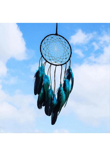1pcs Dreamcatcher Tüylü Mavi Ağaç, El Yapımı Kızılderililer Duvar Asma Deco Için Geleneksel Dairesel Ağ (Yurt Dışından) indirimleri