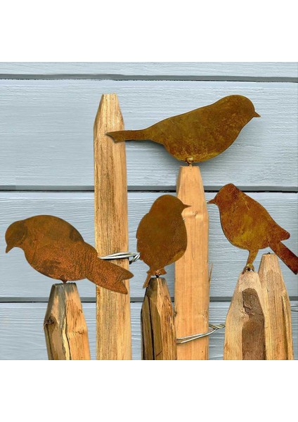 Paslı Kuşlar Dekorasyonu, Metal Kuşlar Heykelleri Hayata Gibi Patinas Metal Kuşlar Bahçe Süsleri Siluet Bahçe Çit Dekorb (Yurt Dışından) indirimleri