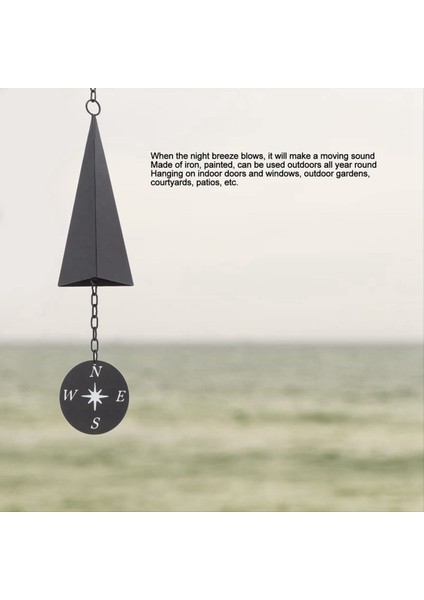 Retro Tasarım Demir Üçgen Pusula Rüzgar Çan, Rüzgar Çanları Dekoru (Yurt Dışından) fırsatları