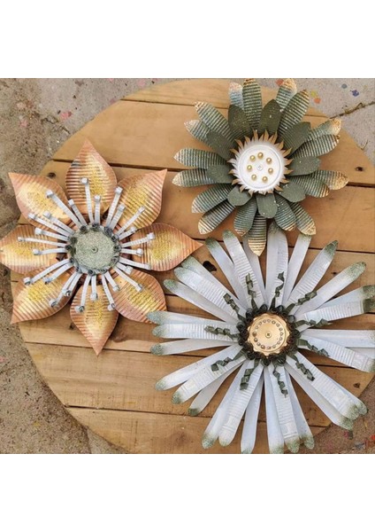 Metal Çiçekler Duvar Heykelleri Metal Artistik Duvar Asma Dekoru Aile Arkadaşı Komşu Hediye 23CM (Yurt Dışından) modelleri