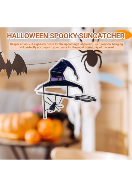 Cadılar Bayramı Spooky Suncatcher Pencere Panelleri Için Güneş Yakalayıcı, Benzersiz Ürkütücü Cadılar Bayramı Süs Süsleri Ev E Için (Yurt Dışından) indirimleri