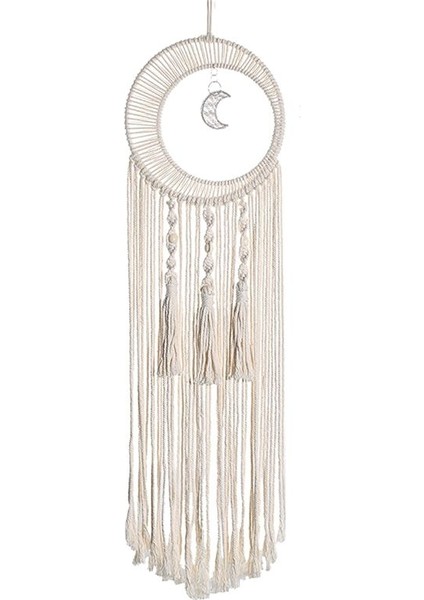 Macrame Moon Dream Catchers, Boho Moon Rüya Catcher Duvar Asma Dekor El Yapımı Ev Yatak Odası Dekorasyonu (Yurt Dışından)