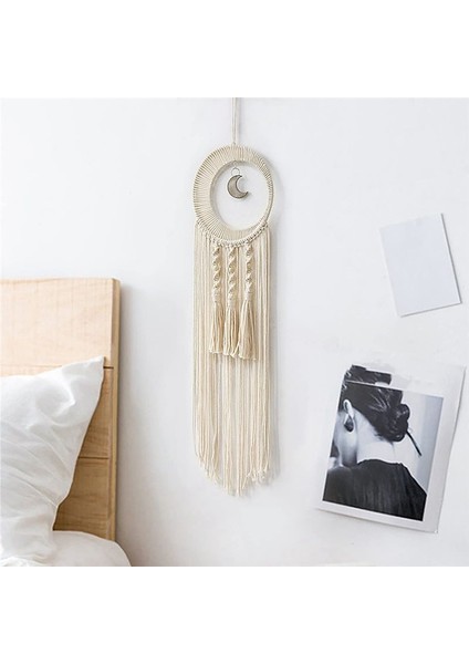 Macrame Moon Dream Catchers, Boho Moon Rüya Catcher Duvar Asma Dekor El Yapımı Ev Yatak Odası Dekorasyonu (Yurt Dışından) modelleri