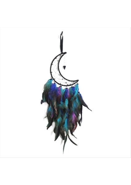 Moon Dreamcatcher, El Yapımı Tüy Dreamcatcher Boho Duvar Asma Süsleme Hediyesi Yatak Odası Partisi Dekorasyonu (Yurt Dışından)
