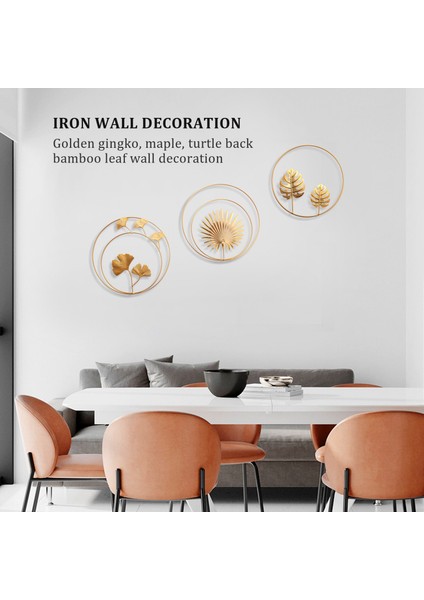 Demir Duvar Dekoru, Altın Ginkgo, Akçaağaç, Monstera Yaprak Duvar Dekor Yuvarlak Duvar Süsleri, Yatak Odası Asılı Otel Duvar Dekoru için (Yurt Dışından) modelleri