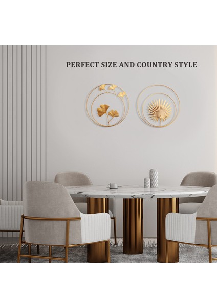 Demir Duvar Dekoru, Altın Ginkgo, Akçaağaç, Monstera Yaprak Duvar Dekor Yuvarlak Duvar Süsleri, Yatak Odası Asılı Otel Duvar Dekoru için (Yurt Dışından) indirimleri